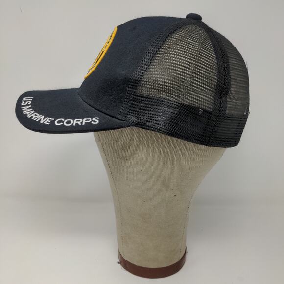 USMC United States Marine Corps Snapback Mesh Back Hat Blue Adjustable - Picture 6 of 11